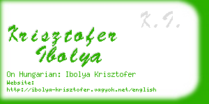 krisztofer ibolya business card